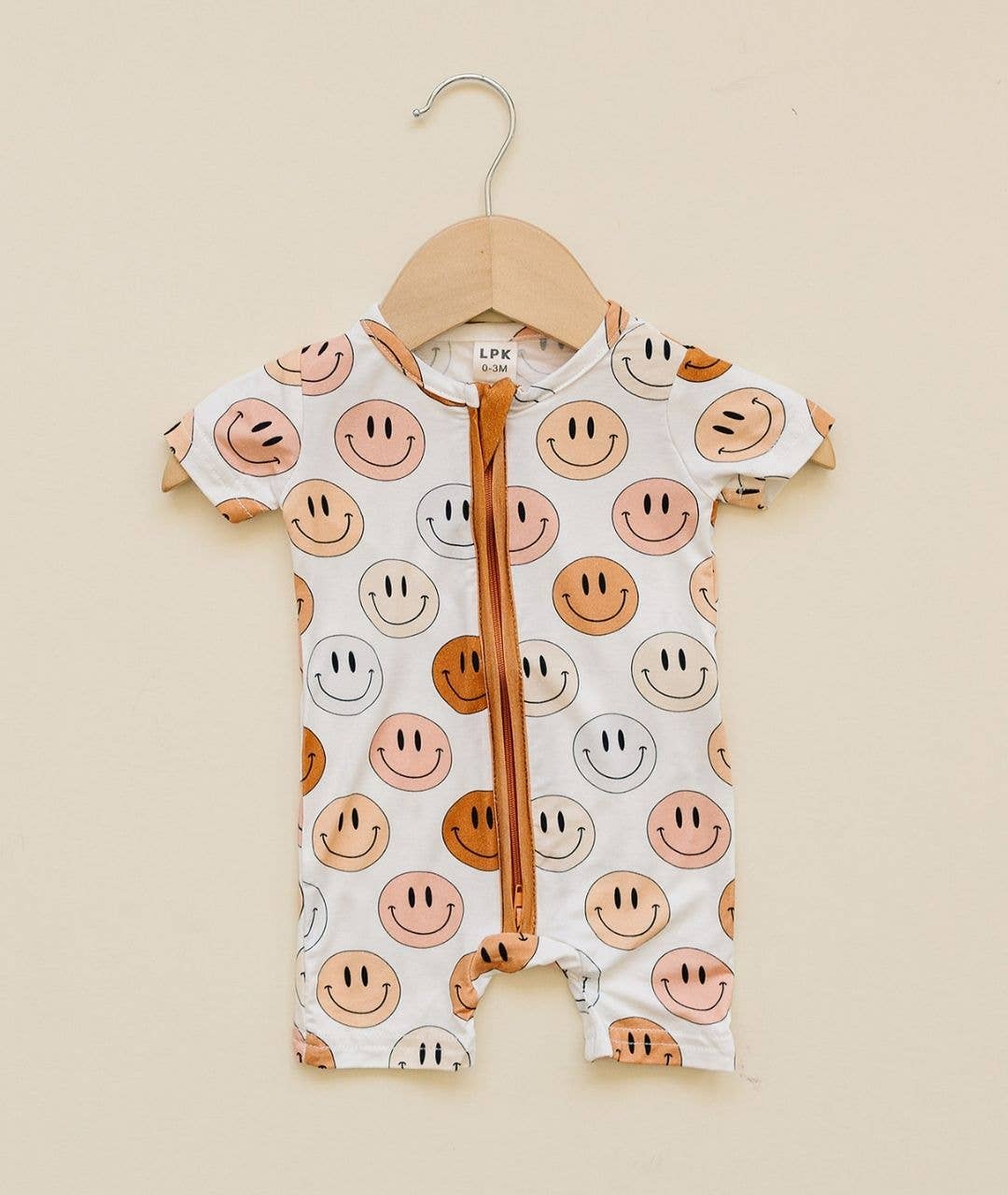 Smiley Bamboo Shortie Romper | Copper