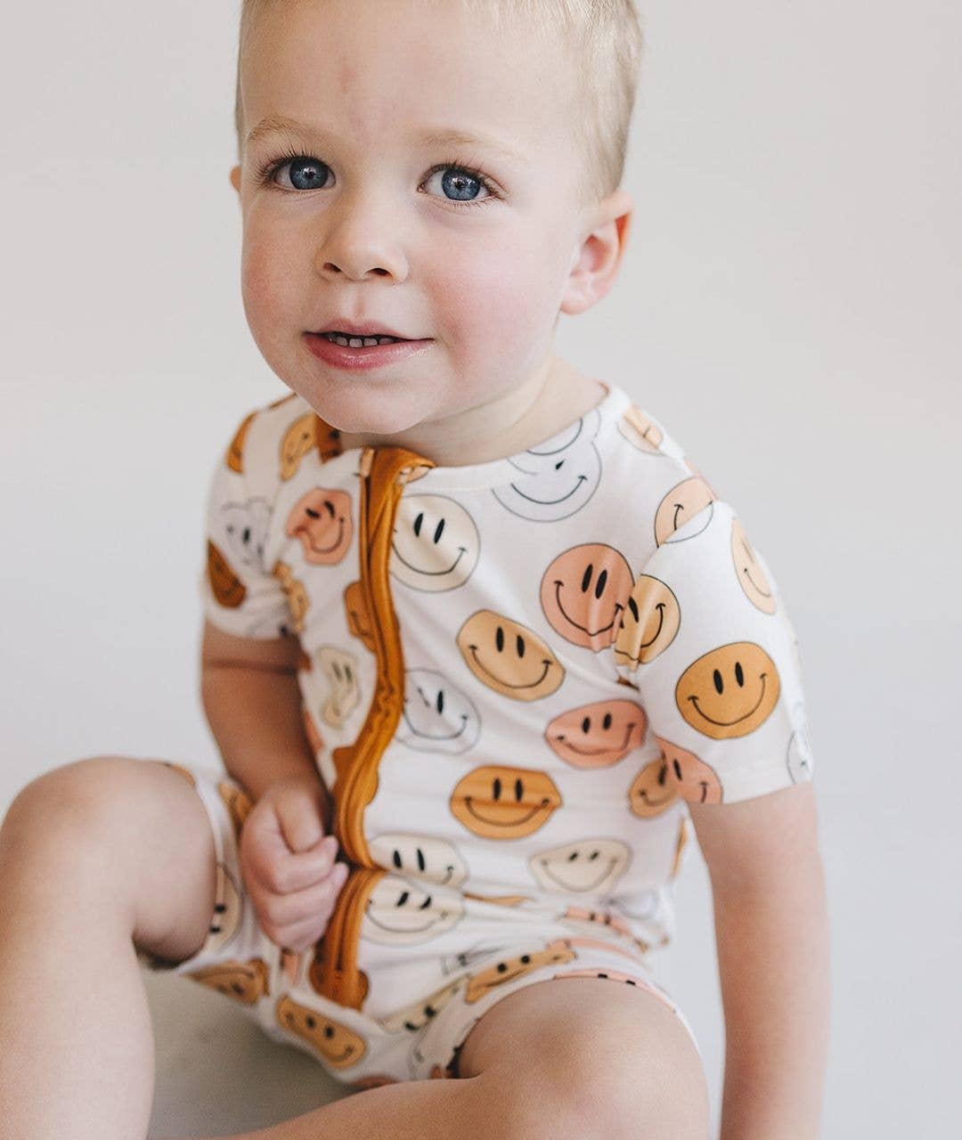 Smiley Bamboo Shortie Romper | Copper