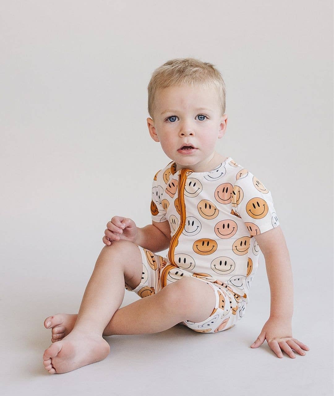 Smiley Bamboo Shortie Romper | Copper