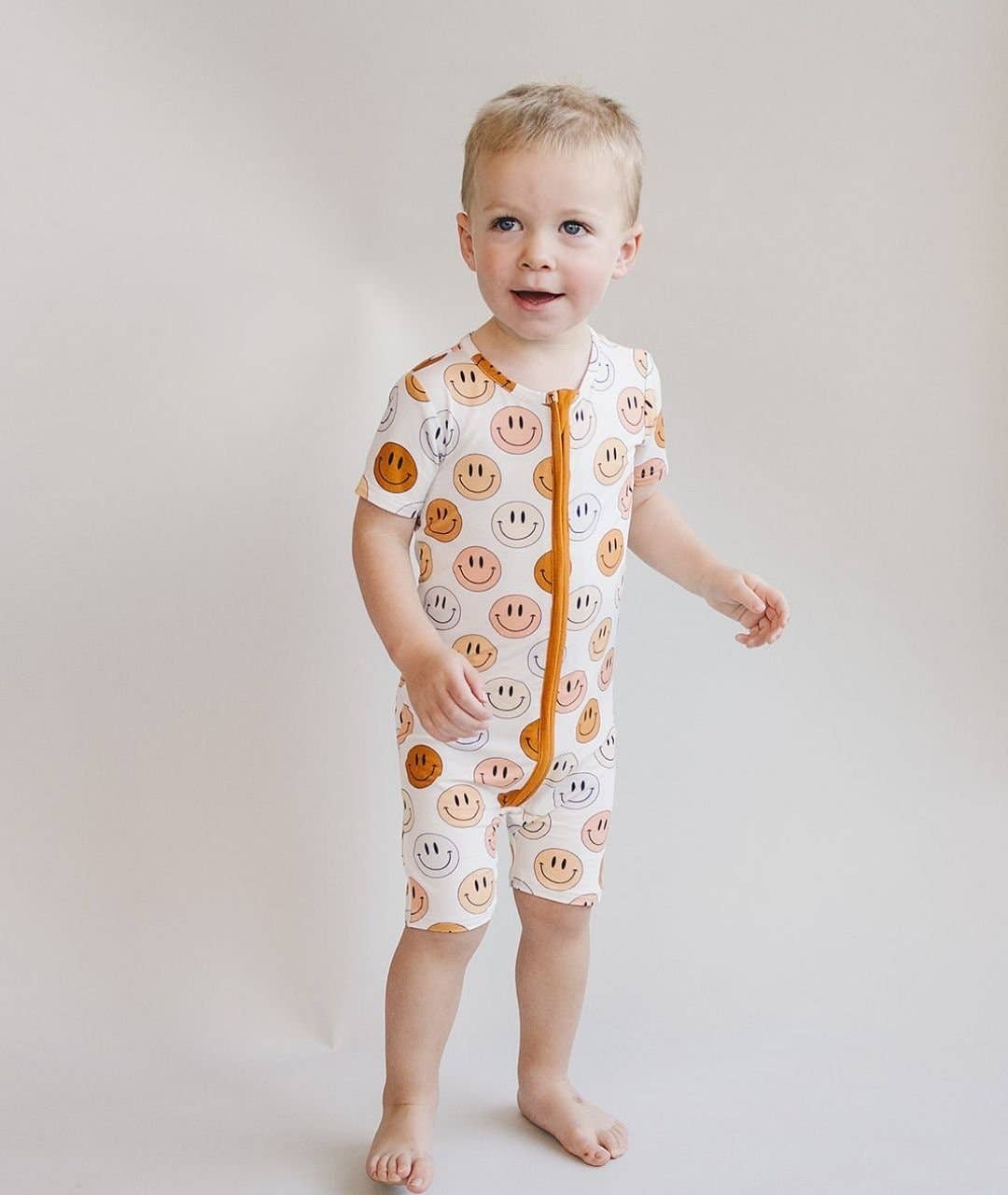 Smiley Bamboo Shortie Romper | Copper