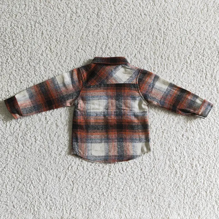 Burnt Orange Flannel Button-Up