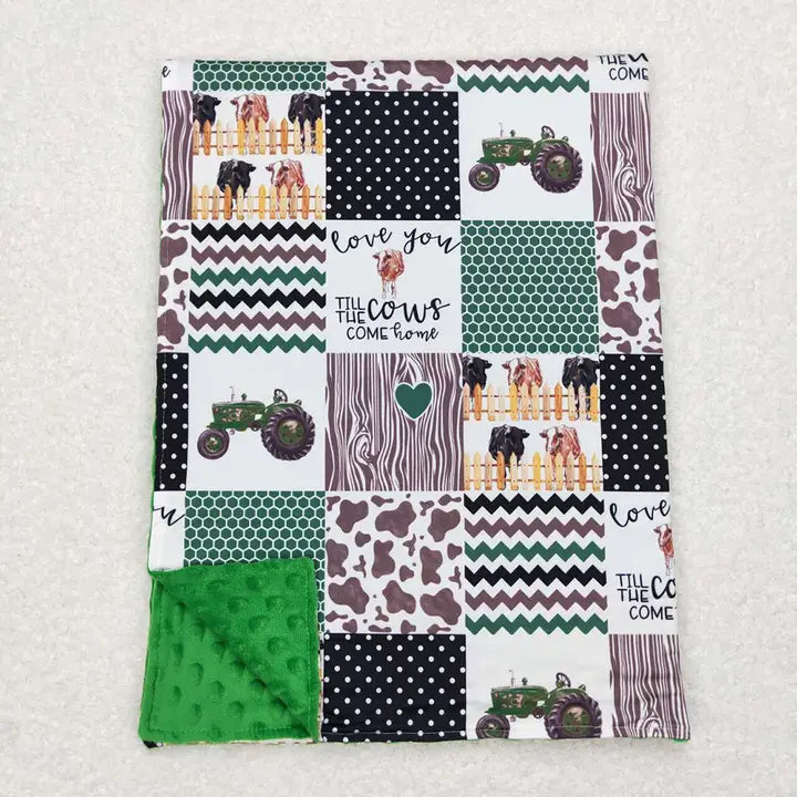 Out on the Farm Minky Blanket