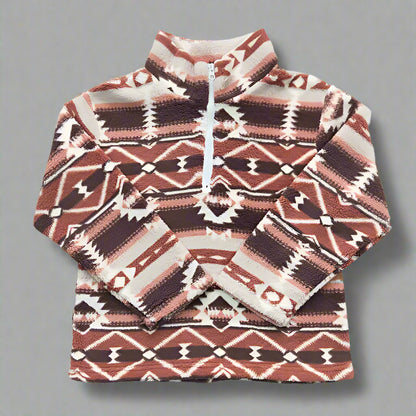 Aztec Western Half-Zip Sherpa Pullovers