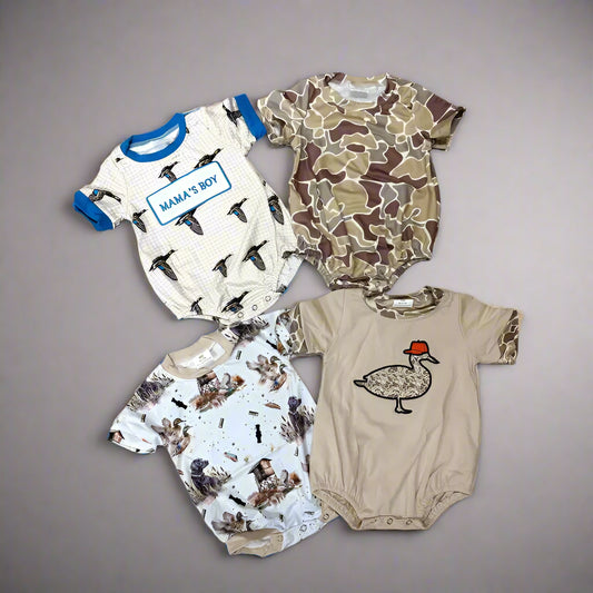 Country Boy Bubble Rompers